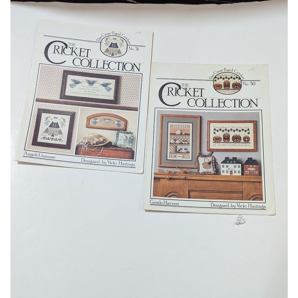Cricket Collection Cross Stitch Patterns No 30 31 Vicki Hastings Folk Art Angel